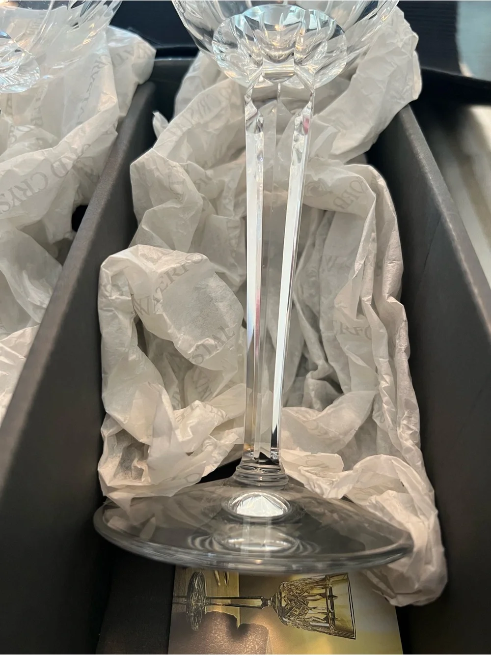 Retired Weatherford Crystal Blackrock Goblet Wine Glass Set